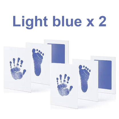 2 Set Baby Handprint Footprints Ink Pads Safe Non-Toxic No-Touch Skin Inkless Inkpad Kits Pet Cat Dog Paw Prints Souvenirs Gifts