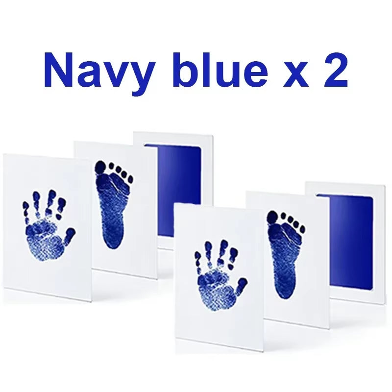 2 Set Baby Handprint Footprints Ink Pads Safe Non-Toxic No-Touch Skin Inkless Inkpad Kits Pet Cat Dog Paw Prints Souvenirs Gifts