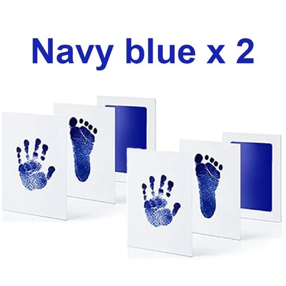 2 Set Baby Handprint Footprints Ink Pads Safe Non-Toxic No-Touch Skin Inkless Inkpad Kits Pet Cat Dog Paw Prints Souvenirs Gifts