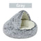 Soft Plush Pet Bed with Cover round Cat Bed Pet Mattress Warm Cat Dog 2 in 1 Sleeping Nest Cave for Small Dogs